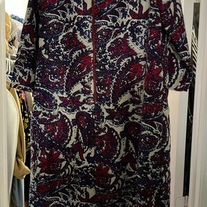 Express Red and Blue Paisley Midi Dress
